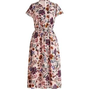 J. Crew Faye Dress  A-line Midi in Blush with Floral Print Women's Medium